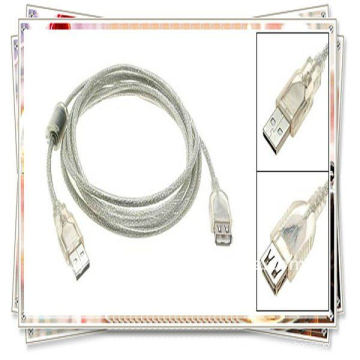 High Speed ​​USB 2.0 AM / AF Kabelverlängerung Translucent Silver